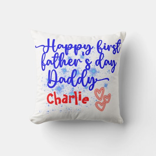 Happy First Vaderdag Papa | Kussen (Voorkant)