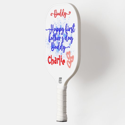 Happy First Vaderdag Papa | Pickleball Paddle (Links)