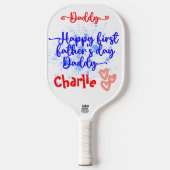Happy First Vaderdag Papa | Pickleball Paddle (Voorkant)