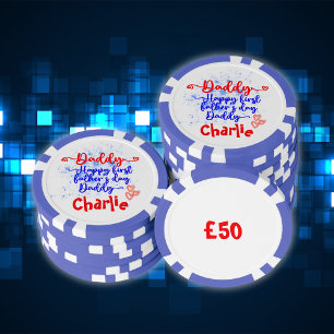 Happy First Vaderdag Papa Poker Chips