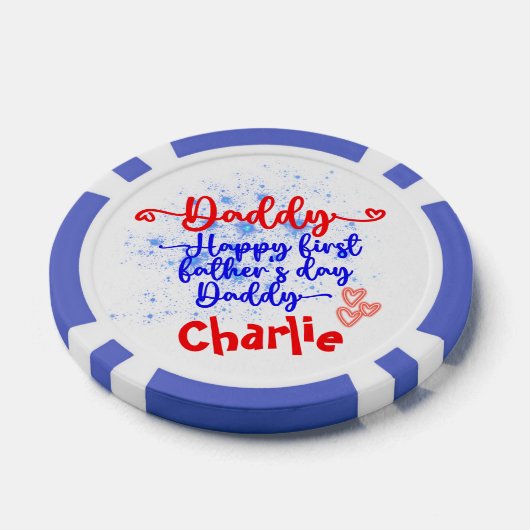 Happy First Vaderdag Papa | Poker Chips (Enkel)