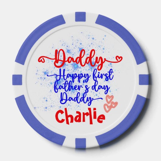 Happy First Vaderdag Papa | Poker Chips (Voorkant)