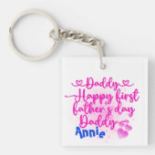 Happy First Vaderdag Papa | Sleutelhanger (Voorkant)