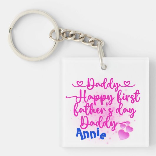 Happy First Vaderdag Papa | Sleutelhanger (Voorkant)