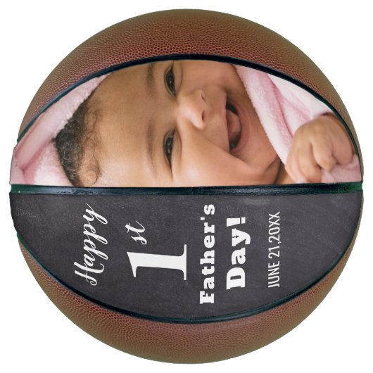 Happy First Vaderdag Persoonlijke foto Basketbal (Voorkant)