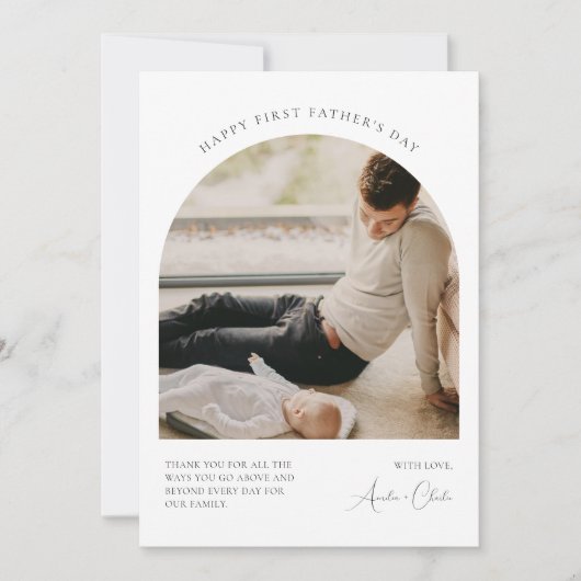 Happy First Vaderdag Photo Card Modern Kaart (Voorkant)