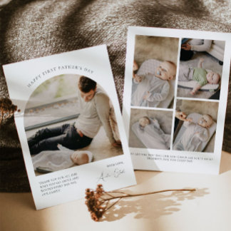 Happy First Vaderdag Photo Card Modern Kaart