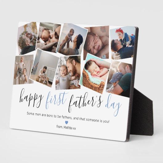 Happy First Vaderdag Photo Collage Fotoplaat (Zijkant)