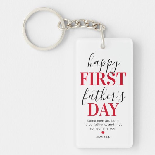 Happy First Vaderdag Photo Collage Sleutelhanger (Voorkant)