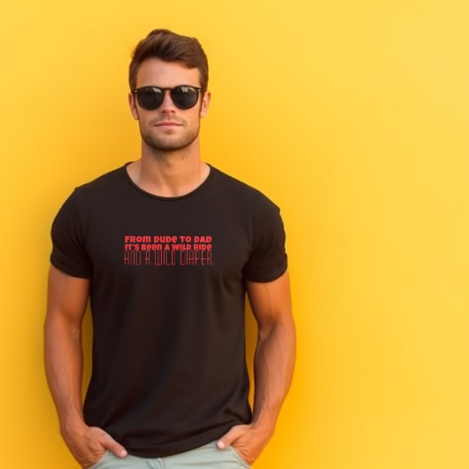 Happy First Vaderdag rode letter humor T-shirt