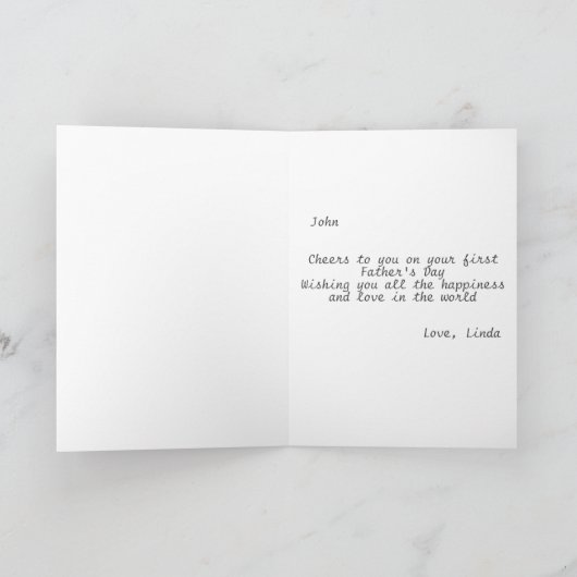 Happy First Vaderdag Schattige Modern Zwart Kaart (Binnen)