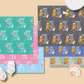 Happy First Vaderdag Schattige Pastel Inpakpapier Vel