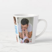 Happy First Vaderdag Sky Blue 5 Photo Collage Latte Mok (Rechts)