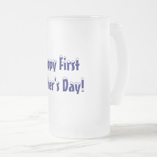 Happy First, Vaderdag!-Stein/Mok Matglas Bierpul (Voorkant rechts)