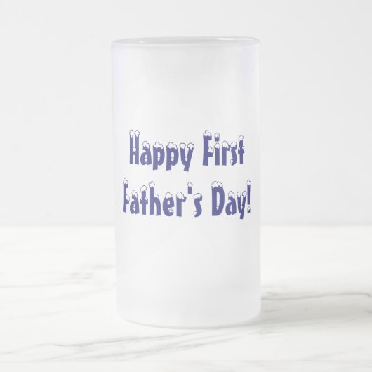 Happy First, Vaderdag!-Stein/Mok Matglas Bierpul (Center)