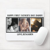 Happy First Vaderdag Typography Custom Photo Muismat (Met muis)