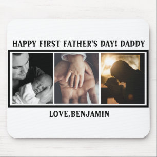 Happy First Vaderdag Typography Custom Photo Muismat