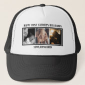 Happy First Vaderdag Typography Custom Photo Trucker Pet (Voorkant)