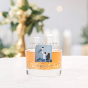 Happy First Vaderdag van mama en Baby Whisky Glas