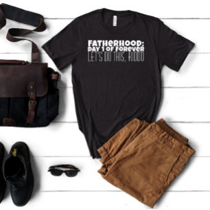 Happy First Vaderdag witte letter humor T-shirt