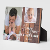 Happy First Vaderdag Wood 2 Photo Collage Fotoplaat (Zijkant)