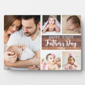 Happy First Vaderdag Wood 5 Photo Collage Fotoplaat (voorkant)