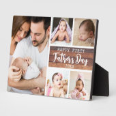 Happy First Vaderdag Wood 5 Photo Collage Fotoplaat (Zijkant)