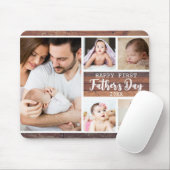 Happy First Vaderdag Wood 5 Photo Collage Muismat (Met muis)