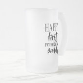 Happy First Vaderdag woordkunst Matglas Bierpul (Voorkant rechts)