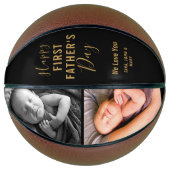 Happy First Vader's Day Modern Black 2 Fotonaam Basketbal (Voorkant)