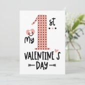 Happy First Valentijnsdag voor Baby Feestdagenkaart (Staand voorkant)