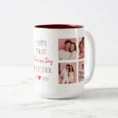 Happy First Valentine's Day Custom Coffee Mug  Tweekleurige Koffiemok (Voorkant rechts)