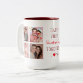 Happy First Valentine's Day Custom Coffee Mug  Tweekleurige Koffiemok (Voorkant links)