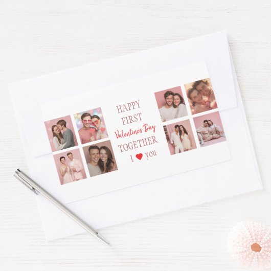 Happy First Valentine's Day Together Sticker Photo (Envelop)