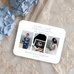 Happy First Wedding Jubileum 3 Foto's Collage Magneet<br><div class="desc">Happy First Wedding Jubileum 3 Foto's Collage Magnet BELANGRIJKE OPMERKING: dit ontwerp maakt deel uit van een collectie en heeft andere gecoördineerde elementen die je in mijn winkel kunt vinden. Soms kan het moeilijk zijn om de teksten en initialen van de design op elkaar af te stemmen, als dat zo...</div>