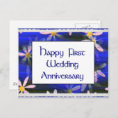 Happy First Wedding Jubileum Briefkaart (Voorkant / Achterkant)