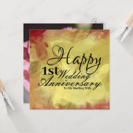 Happy First Wedding Jubileum voor mijn vrouw Kaart