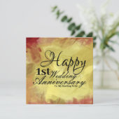 Happy First Wedding Jubileum voor mijn vrouw Kaart (Staand voorkant)