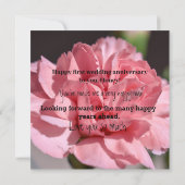 Happy First Wedding Jubileum voor mijn vrouw Kaart (Achterkant)