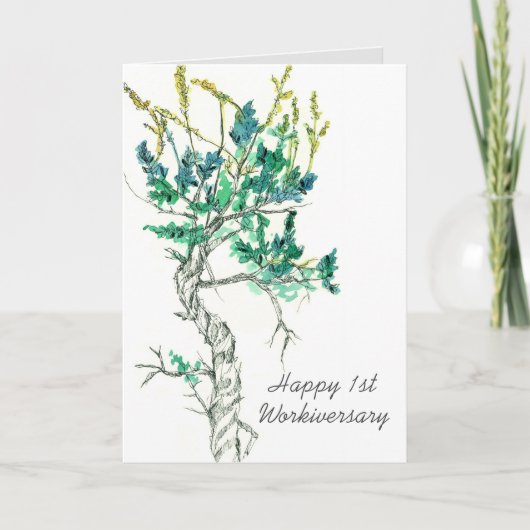Happy First Workiversary Medewerker Sagebrush Plan Kaart (Voorkant)
