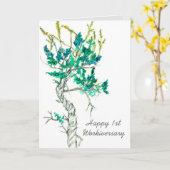 Happy First Workiversary Medewerker Sagebrush Plan Kaart (Gele Bloem)