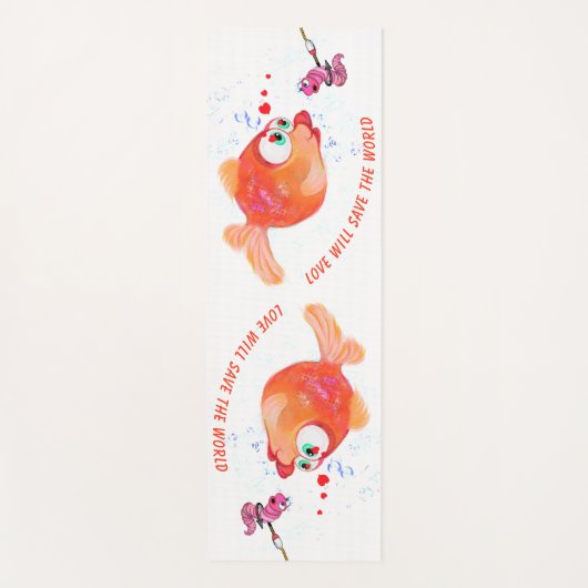 Happy Fish and Worm Funny Yoga Mat - Aangepaste te (Voorkant)