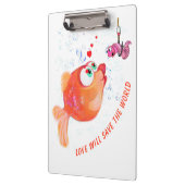 Happy Fish and Worm Klembord Grappig - Aangepaste (Links)