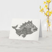 Happy Fish-briefkaart Kaart (Gele Bloem)