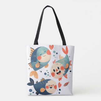 Happy Fish Friends Tote Bag