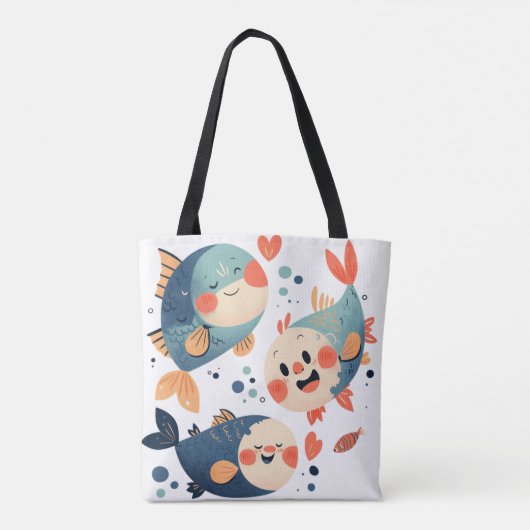 Happy Fish Friends Tote Bag (Achterkant)