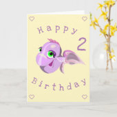 Happy Fish Funny Birthday Kaart -  (Gele Bloem)