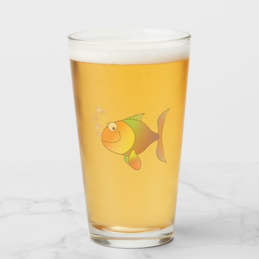 Happy fish Glass Glas (Voorkant gevuld)