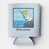 Happy fish pelican cartoon blikjeskoeler (Voorkant)