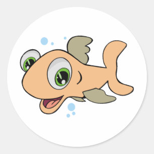 Happy Fish Ronde Sticker